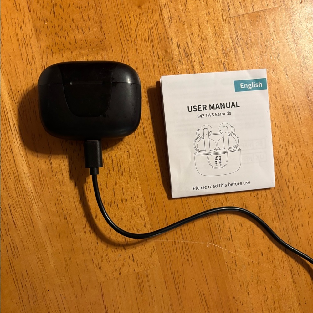 Black Wireless Earbuds with Charging Case